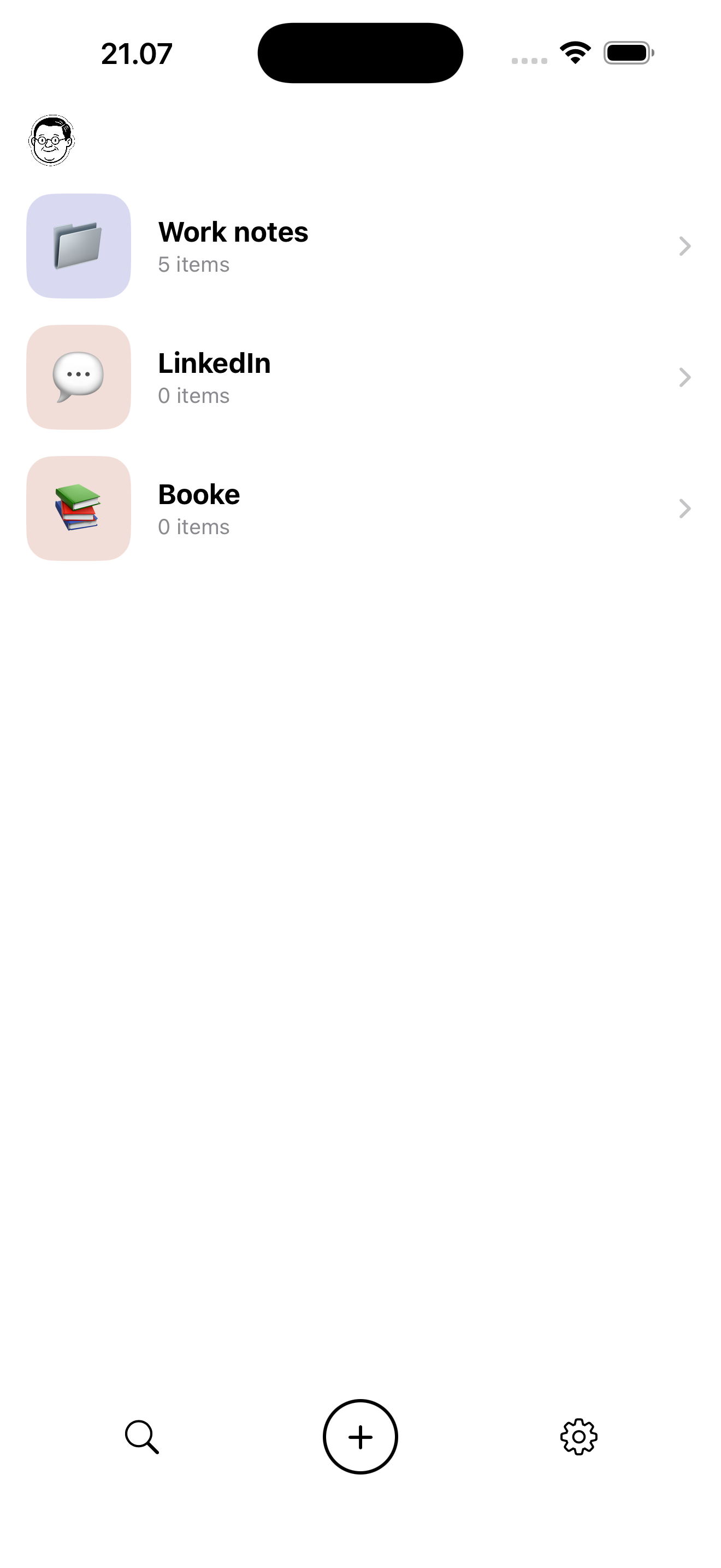 Knud folders view with organized screenshots